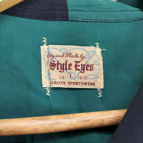 スタイルアイズ Style Eyes バイカラー切替レーヨン開襟シャツ メンズ  L